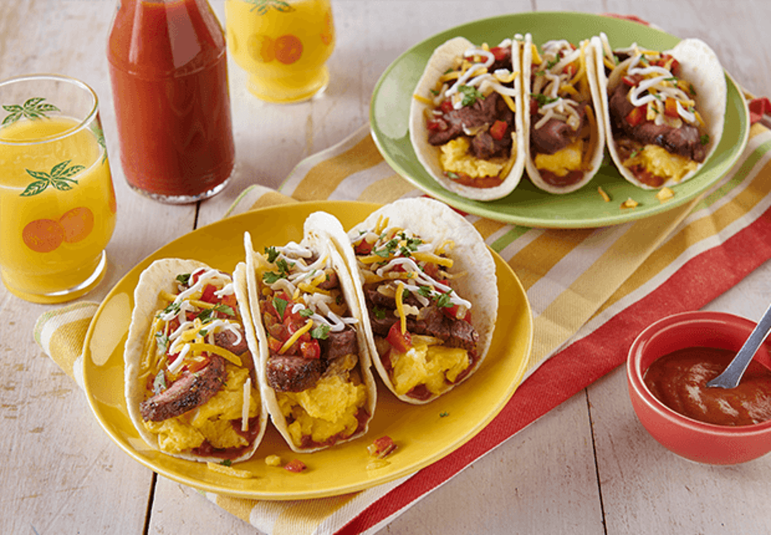 Carne Asada Steak and Egg Breakfast Street Tacos